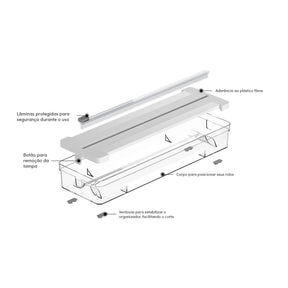 Organizador de Rolos Duplo Clear Branco