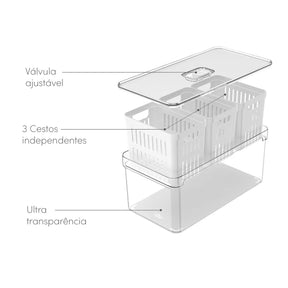 Organizador Clear FreshC/Cesto 5 L 30x15x13